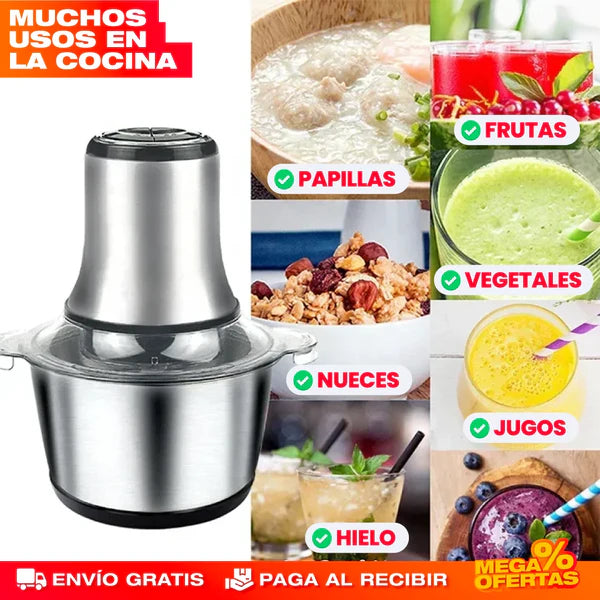 Molino picador eléctrico Acero inoxidable 🔥 2 litros 🔥 Tamaño grande