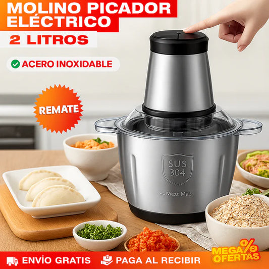 Molino picador eléctrico Acero inoxidable 🔥 2 litros 🔥 Tamaño grande